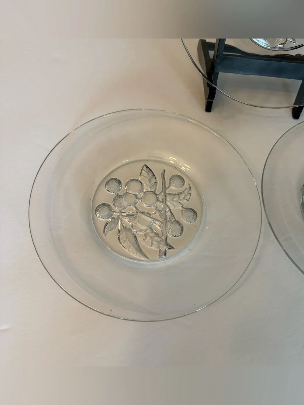 Vintage Imperial Glass Intaglio Fruit Line 900 Clear 8